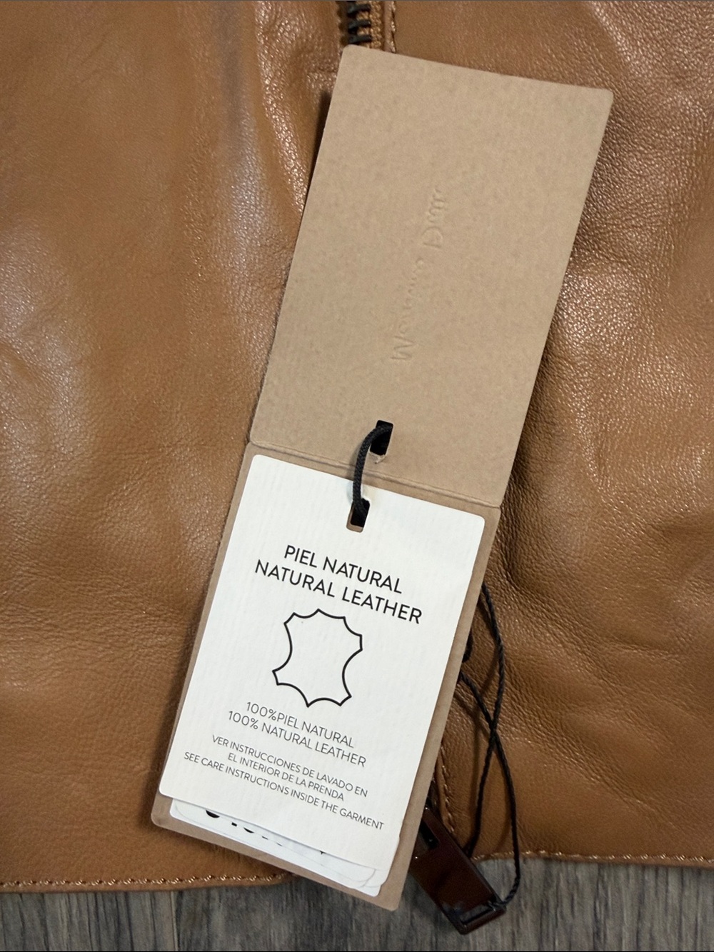 Classic Asymmetric Zip Leather Jacket - Tan - Picture 6 of 14